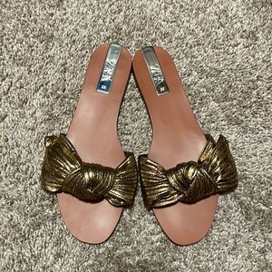Gold Bow Sandals